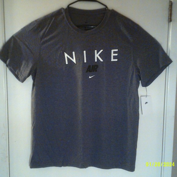 NEW NIKE DRI-Fit TRAINING "AIR Swoosh Tee" MEN'S GREY T-SHIRT XL FZ8857-071 - Picture 5 of 5